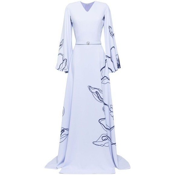 Saiid Kobeisy Floral Printed Crepe Kaftan - NWT